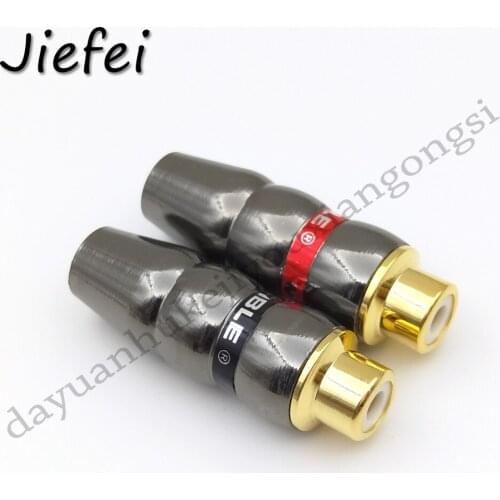 200-500pcs New High Quality RCA Male Plug Gold-plated RCA Connector Adapter Support 6mm Cable Audio Connector For TV amplifier