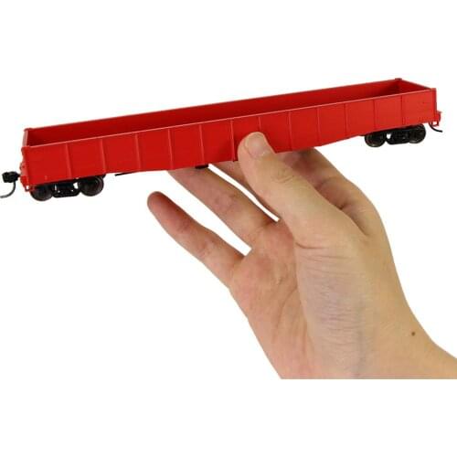 3pcs HO Scale 1:87 53ft Open Gondola Car Red Wagon Railway Transporter Model Train Container Carriage Freight Car C8743R