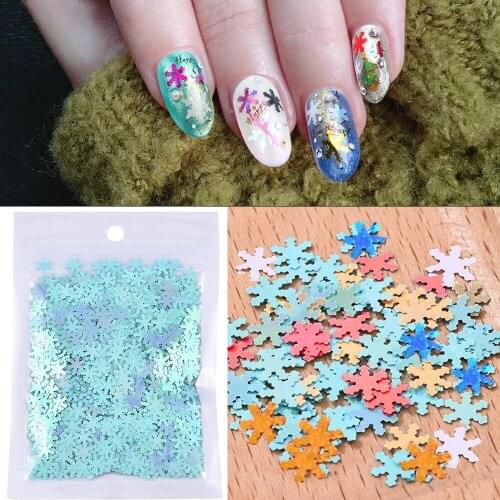 3D Snowflake Christmas Sequins Nail Art Decoration Xmas Ultrathin Art Designs for Nail Glitter Flakes Nail Accessories Tips