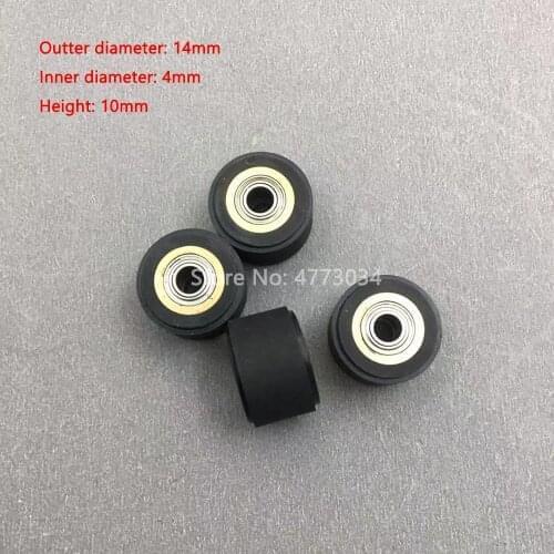 4PCS Vinyl Cutter pinch roller wheel 4x10x14mm for Mimaki CG-60ST CG-130 CG61ST CJV30 CJV150 rubber paper pressure roller