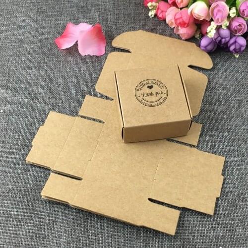 50pcs/lot 6.5x6.5x3 Gift Packaging Kraft Paper Box Event Party Wedding Candy Chocolate Bakery Baking Cake DIY Soap Packing