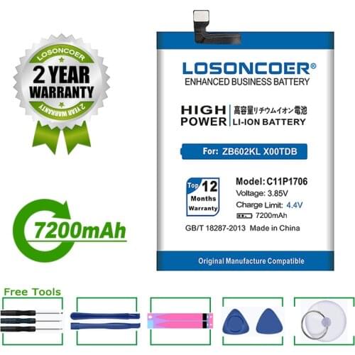 LOSONCOER Battery C11P1706 6900mAh Battery For ASUS Zenfone Max Pro M1 6.0 Inch ZB601KL ZB602KL X00TDB X00TDE