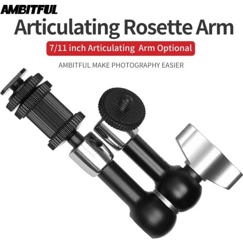 AMBITFUL DSLR 7" or 11" Articulating Rosette Arm Camera Magic Arm with Cold Shoe Mount & Standard 1/4"-20 Threaded Screw Adapter