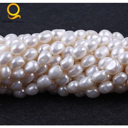 AA 8-9mm White Color Baroque Shape Cultured FreeForm Freshwater Pearl Loose Beads Strand for making necklace ,bracelets