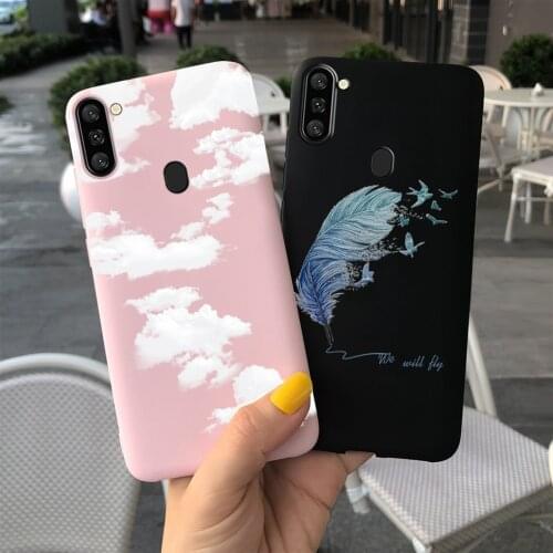 For Samsung A11 Case For Samsung M11 Cover 2020 Soft Feather Painted Phone Case For Samsung Galaxy A11 M11 Bumper A 11 A115F Bag