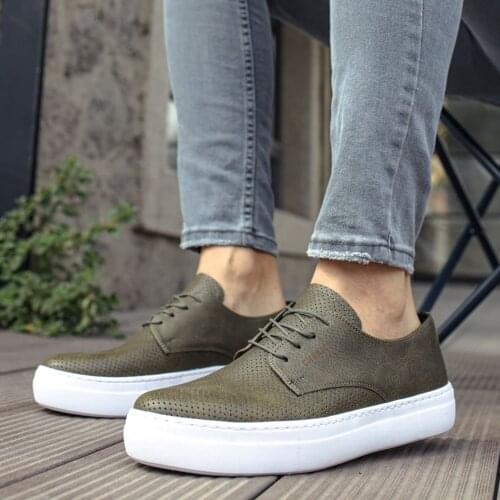 Chekich Mens and Womens Casual Shoes Khaki Color Faux Leather Laces Spring Autumn Seasons Classic Wedding New Fashion Orthopedic Lightweight Sneakers Office Green Breathable Bride Flexible High Quality Suits CH061 V4