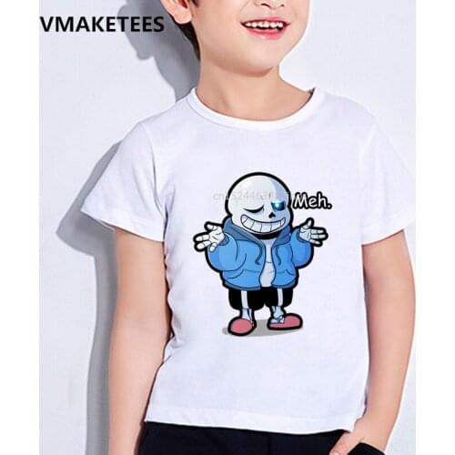 Kids Summer Girls & Boys T shirt Children Skull Brother Undertale Sans Cartoon Printed T-shirt Casual Funny Baby Clothes,HKP2405