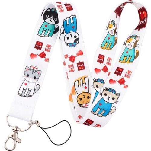 Doctor Cat Classical Style Lanyard For keys The 90s Phone Working Badge Holder Neck Straps With Phone Hang Ropes webbing ribbons