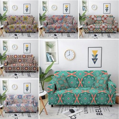 3D Ethnic Style Elastic Sofa Silpcover Spandex Couch Cover Stretch Sofa Cover Corner Sectional Sofa Protector