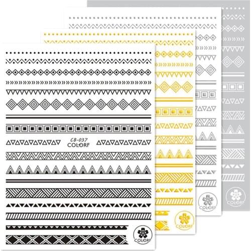 Newest CB-037 special line design 3d sticker nail decal rhinestones DIY decoration tips for nail art tools