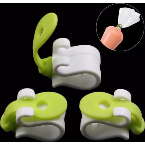 3pcs Icing Bag Buckle Plastic Pastry Bag Sealing Clips Cream Squeeze Bag Rings Protector Coupler Baking Decorating Supplies