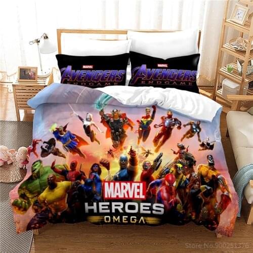 Super Hero Spiderman Iron Man Captain America Hulk Bedding Set Disney Marvel The Avengers Duvet Cover Pillowcase Set Bedclothes