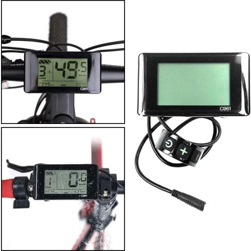 Electric Bike LCD Display Controller Black and White Horizontal Screen C961 Instrument E-bike Accessories