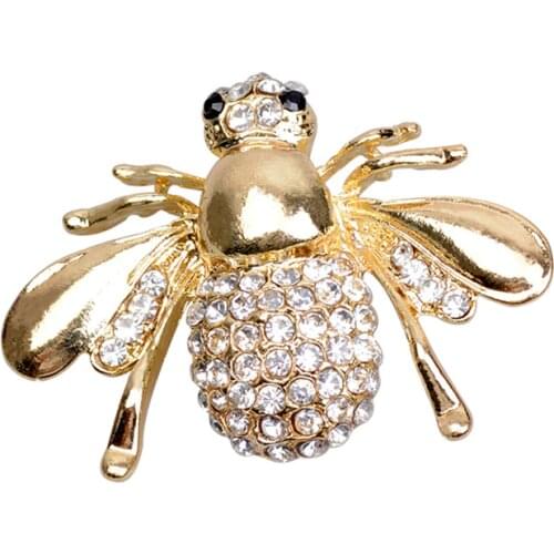 Hot New Exquisite Fashion Rhinestone Animal Brooch Lovely Alloy Bee Brooches For Women Fine Jewelry Animal Little Bee Brooches