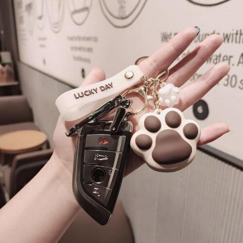 Cute paw soft plastic creative key chain, mobile phone, car pendant, couple key chain, cute backpack decoration