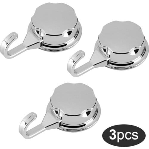 Pack of 3 & 5 Chromed Vacuum Suction Cup Kitchen Hooks for Towel Hooks Bathroom Wall Hooks Self Adhesive Bathroom Towel Hooks