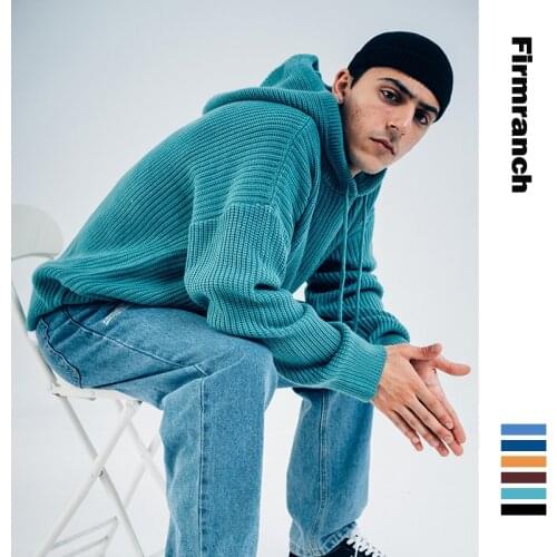 2020 new men autumn/winter solid color hoodie knitted hoodie sweater loose pullovers толстовка hombre sudaderas con capucha