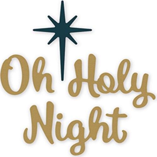 New Oh Holy Night Star Words Script 2020 Metal Cutting Dies for DIY Scrapbooking and Card Making Decor Embossing Craft No Stamps