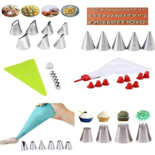 3-24pcs Icing Piping Pastry Cake Decorating Set Stainless Steel Nozzles Cupcake Nozzle Tips Baking Tools Cream