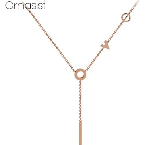 Classic Design LOVE Letter Pendant Necklace Female Titanium Steel Female Necklace Women Luxury Jewelry Women Top Quality