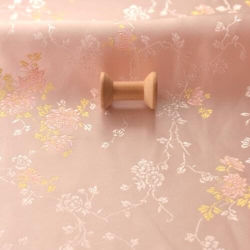 Apricot Pink fabric brocade brocade tissu Cheongsam dress long skirt pants tablecloth fabrics