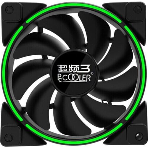 PCCOOLER 12cm Computer Case Cooling PWM Fan LED HALO Quiet 120mm LED Red Blue Green White Light Guide ring Chassis mute fan