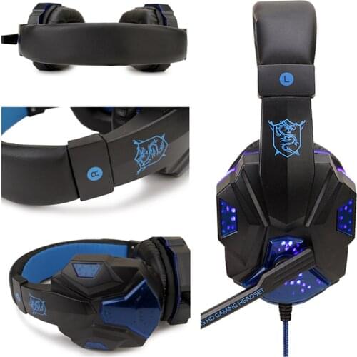 Docooler SY830MV Wired Computer Gaming Headphones Supper Bass Over-ear Game Headset with Mic AUX+USB Port Volume Control for PC