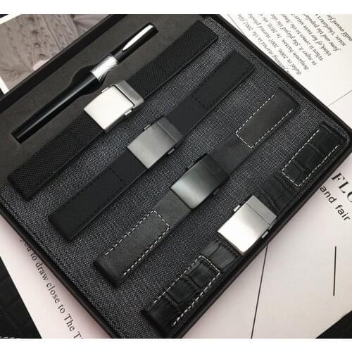 22mm 24mm Real Leather/Nylon/Fabric with silicone Watch Band Watchband For Breitling strap for NAVITIMER WORLD Avenger/navitimer