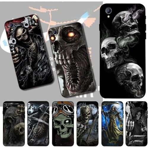 PENGHUWAN Grim Reaper Skull Skeleton Luxury TPU black Phone Case Cover Hull For Vivo Y91c Y17 Y51 Y67 Y55 Y93 Y81S Y19 Y7S Case
