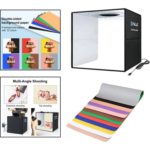 Folding Lightbox Mini Photo Studio Box Photography Light Studio Shooting Tent Box Kit & 6 Backdrops