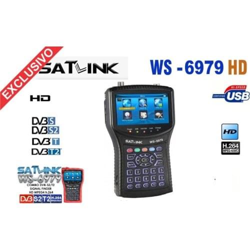 Satlink WS-6979 sat finder DVB-S2&DVB-T2 MPEG4 COMBO + Spectrum Satellite Meter Finder sat finder meter