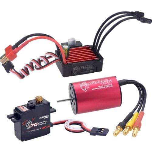 SURPASS HOBBY S2435 4500KV Brushless Motor KS25A 25A ESC S0017M 17G Servo RC Car Set for 1/20 1/18 RC Drift Racing Car Truck
