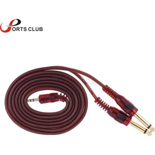 1.5m / 5ft Stereo Audio Cable Cord Wire 3.5mm 1/8" Male to Dual 6.35mm 1/4" TS Male Plug for Computer Mixer Mixing Console