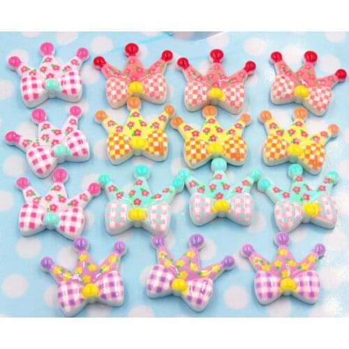 10pcs/lot flat back resin crafts resin cabochons accessories kawaii resin crown mix colors