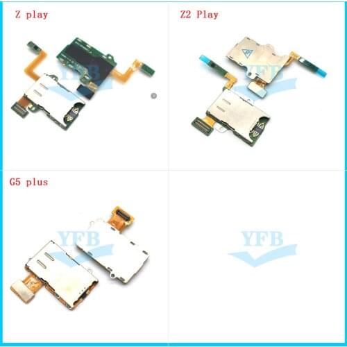 10pcs SIM Card Reader Socket Holder Tray Slot Connector Flex Ribbon For Motorola Moto Z Z2 PLAY G5 Plus Cable Replacement Parts