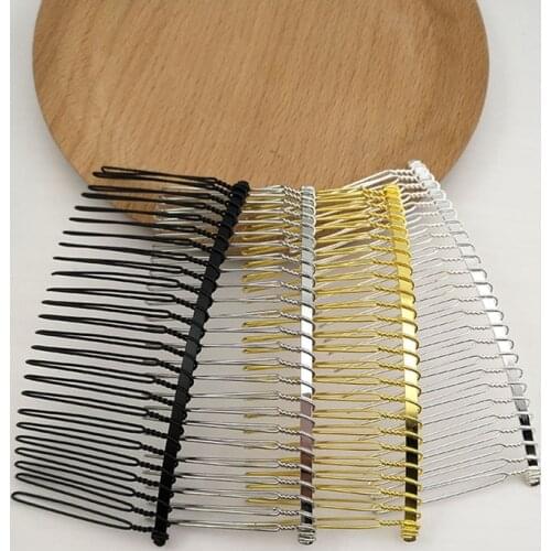 12pcs/lot Inserted Comb hair accessories for wedding accessories DIY hair clips hair comb black iron silver gift 25 Teeth