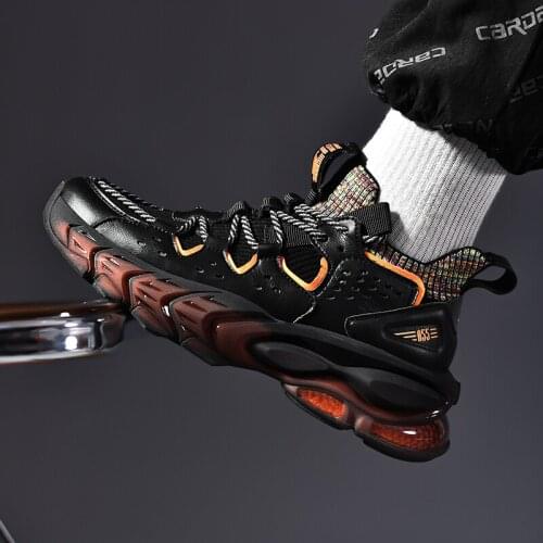 2020 Fashion High Elasticity Light Men Chunky Sneakers Street Style Breathable Adult Man Casual Shoes Plus Size