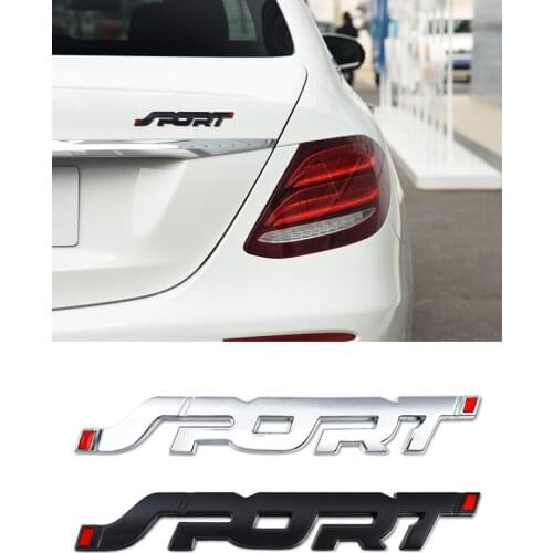 2X 3D Metal Sport Version Chrome SPORT Logo Emblem Badge Decal Car Stickers Auto Accessories For Ford VW BMW BENZ