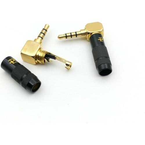 50pcs barss Stereo 4 Pole 3.5mm Plug Angled Jack Cable Solder adapter