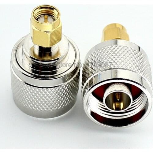 50PCS N Male Plug to SMA Male Plug Straight RF Coaxial Connector Adapter