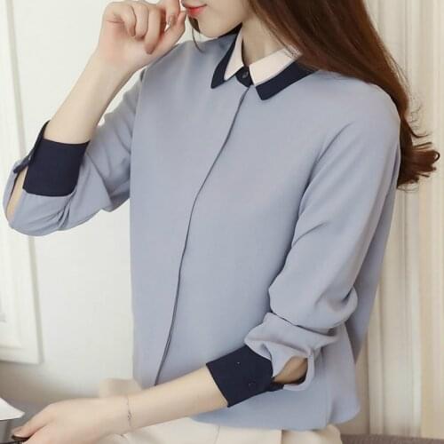 Fashion Blouses Woman 2021 Autumn Long Sleeve Women Shirts Office Ladies Tops Chiffon Blouse Female Womens Tops And Blouses B796