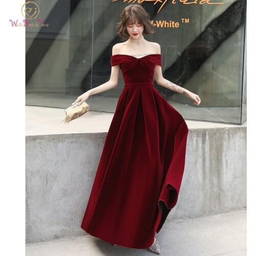 Long Party Dress Evening Burgundy Velour Elegant Sweetheart Strapless Floor Length Prom Dinner Gown Formal Party Graduation