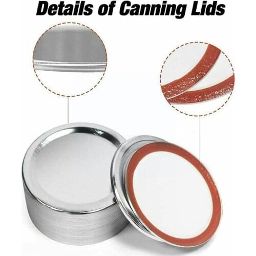 70MM Mason Jar Canning Lids Regular Mouth Reusable Seals Proof Silicone Lids Silver Split-Type Rings Leak With L9R1