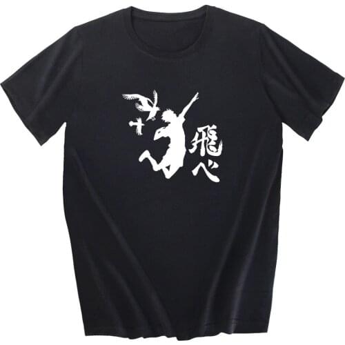 Haikyuu!! Anime Figures Hinata Shoyo T-Shirts Cotton Mens Short Sleeve Tshirts Summer Hip Hop Casual Tops Tees Streetwear
