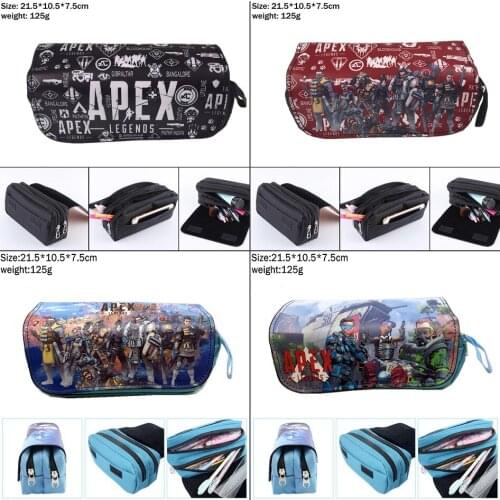 Game Apex legends Canvas Pencil Case Student Penbag Women Makeup Bags Cosmetic bag portable Zipper Stationery Bag Handbags