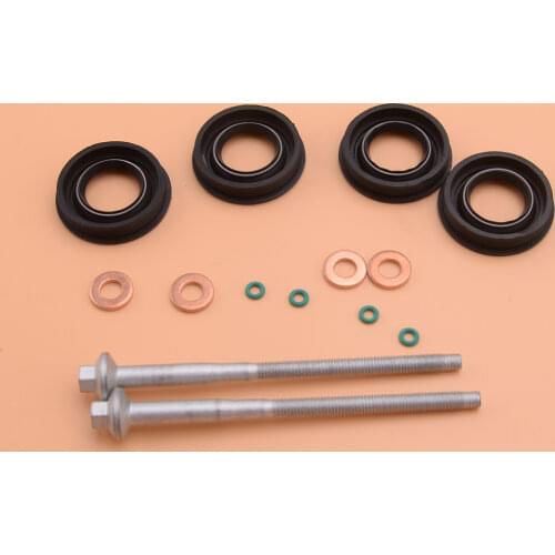 6C1Q9M577AB 1372494 1378433 14Pcs Diesel Fuel Injector Seal Washer O-Ring Kit Clamp Bolts Fit For Ford Transit MK7 2.2 TDCi