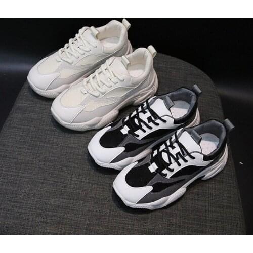 New Women sneakers Spring Autumn Breathable Mesh design light Running shoes Height increase Thick sole anti-skid sports shoes