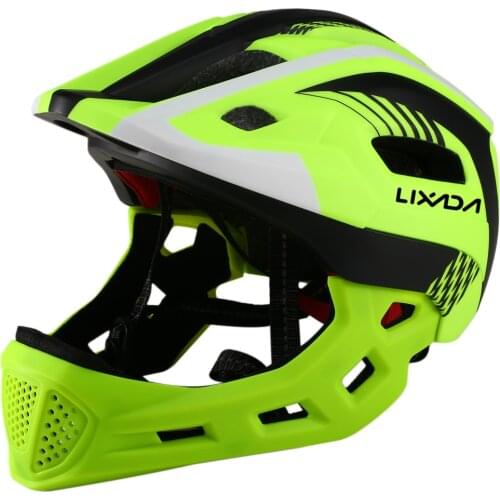Lixada Kids Full Face Bike Helmet Detachable Breathable Ultralight Safety Helmet for Bicycle Skateboard Scooter Roller Skating