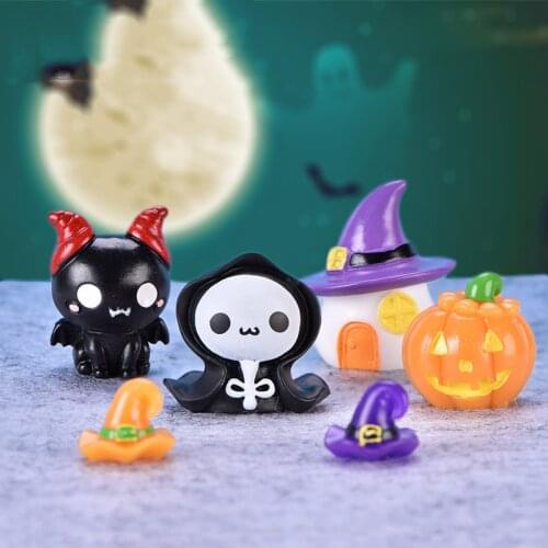 Halloween Cute Pumpkin Lantern Ghost Vampire Micro Ornaments Trick Or Treat Party Boo Happy Halloween Party Decor For Home 2021