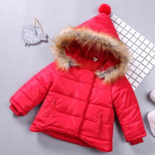 Baby girl clothes 2019 new year Winter coat infant kids snowsuit children clothing fur ccollar hooded thick jacket 4 colors 0-6Y